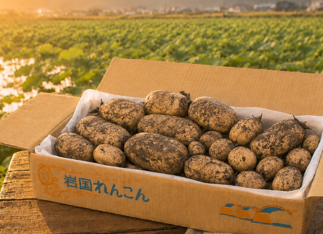 岩国れんこん 小サイズ・傷ありの箱詰め
