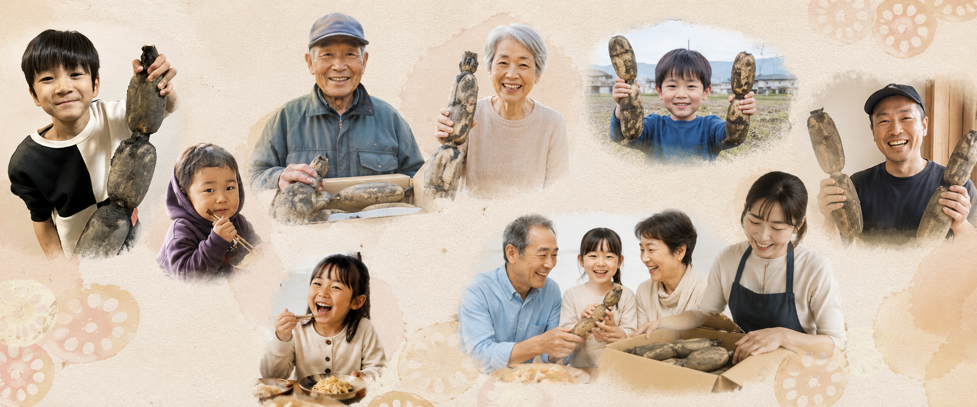 岩国れんこんを楽しむみなさん